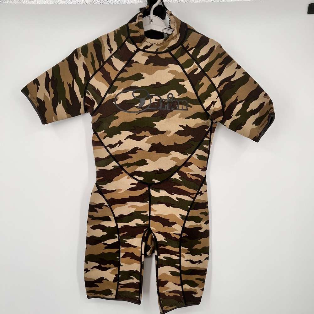 O'Brien Camo Renegade Wetsuit Mens Medium Shorty Spring Suit Neoprene 20053 NEW